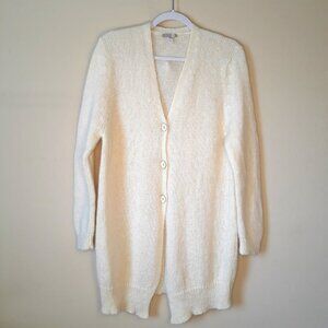 Maison Montagut The Ô Brand Mohair Blend Longline Cardigan Sweater S Ivory
